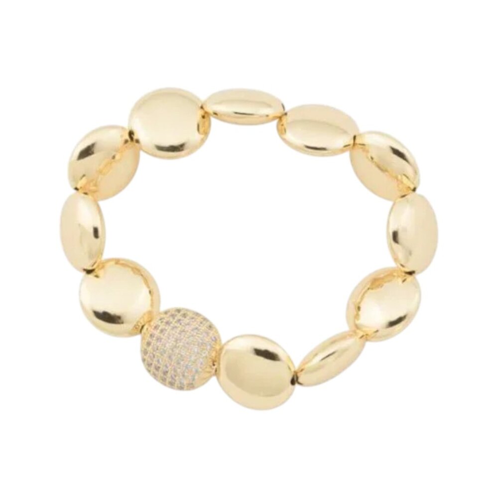 DANNIJO Gold Ozzy Bead Link Bracelet With Crystals